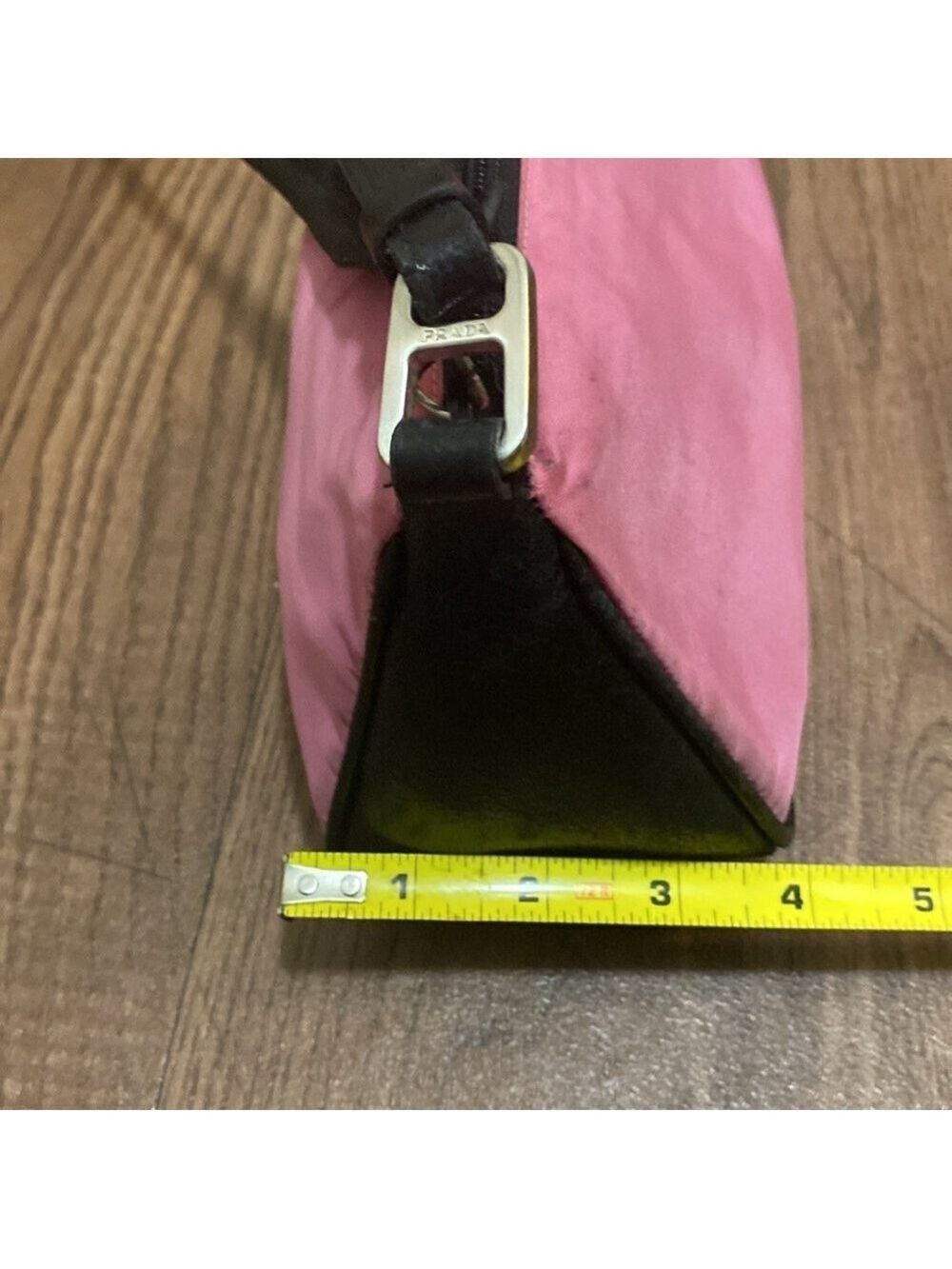 Prada Pink and Black Nylon Shoulder Purse - Picture 11 of 15